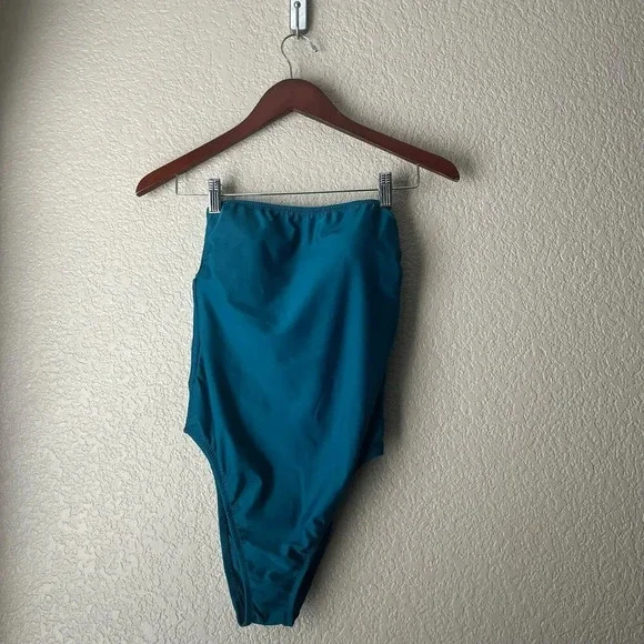 NWT Shade Store Teal Open Back Cut out One Piece Swimsuit Medium New - Picture 2 of 6